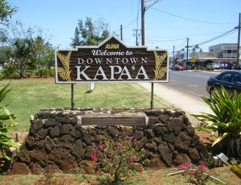 Downtown Kapaa Kauai Welcome Sign